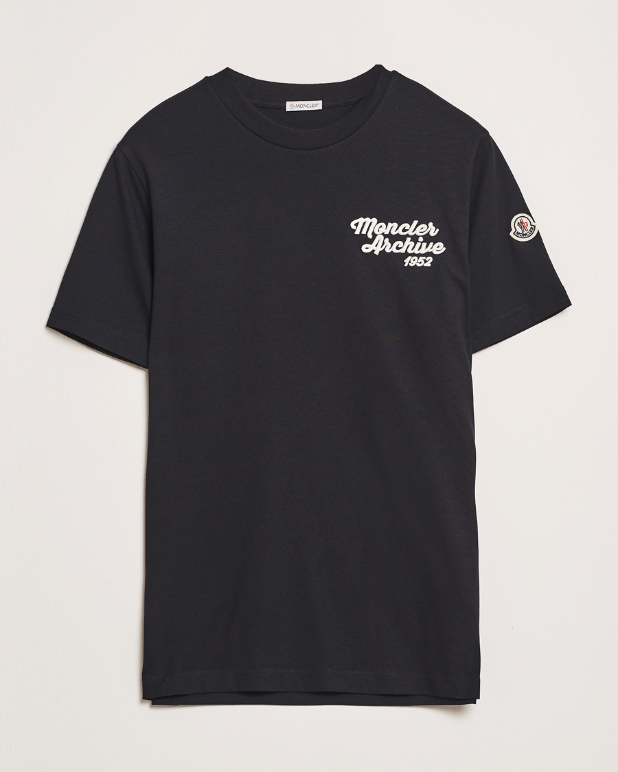 Heren | T-shirts | Moncler | Embroidered Logo T-Shirt Navy