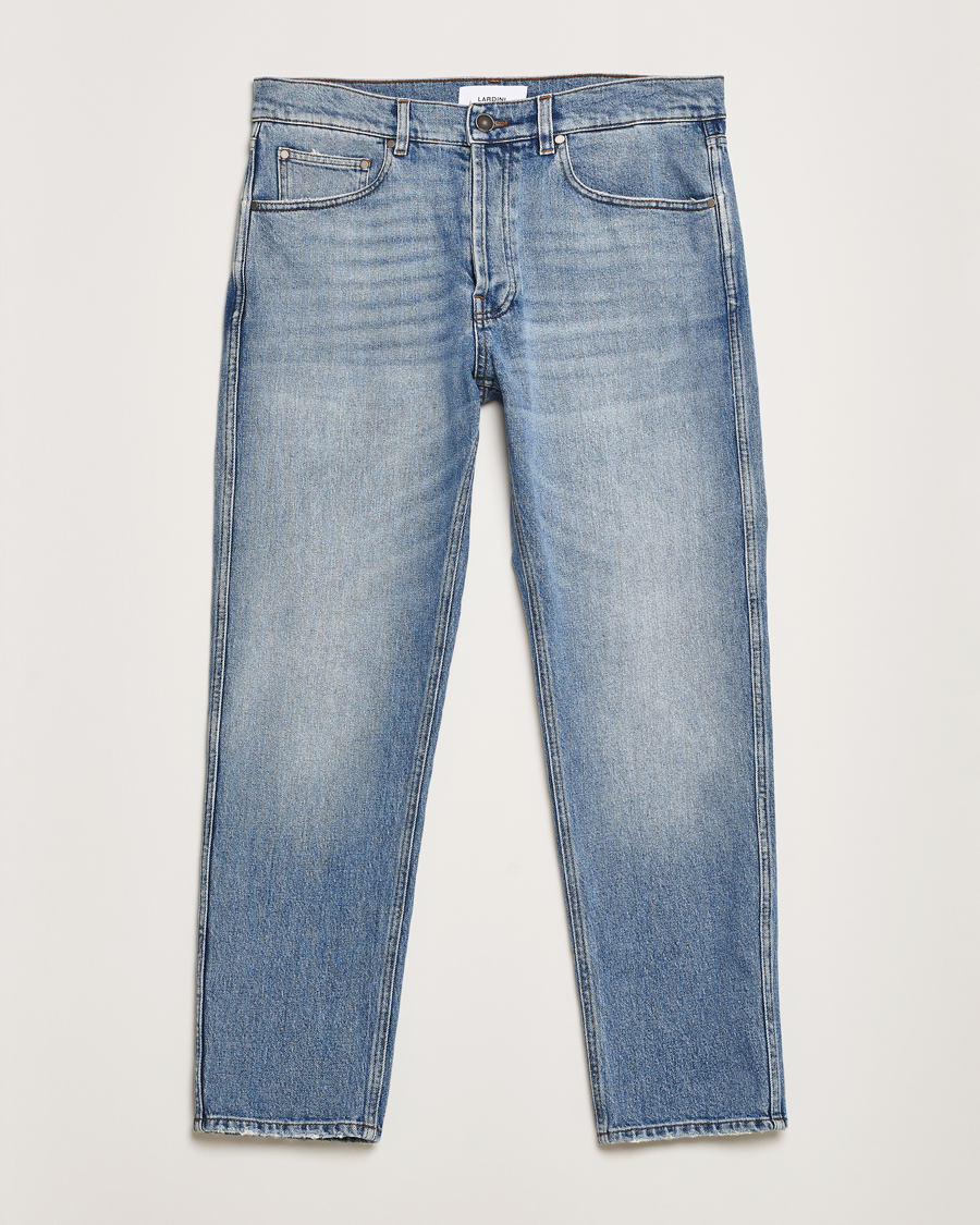 Heren | Jeans | Lardini | Tapered Washed Jeans Blue