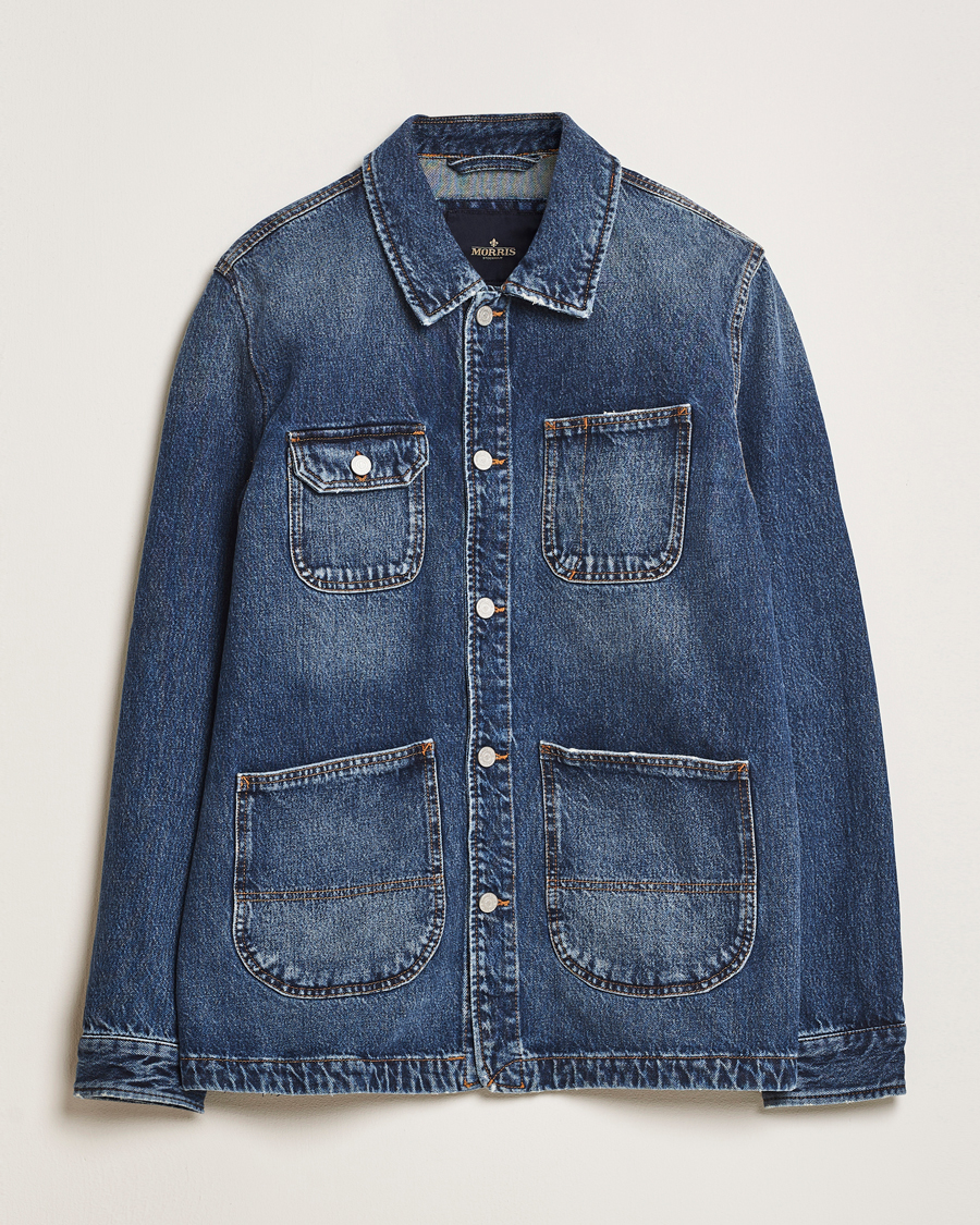 Heren | Overhemden | Morris | Denim Shirt Jacket Blue