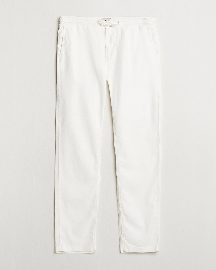Heren | Broeken | Morris | Fenix Linen/Cotton Trousers Off White