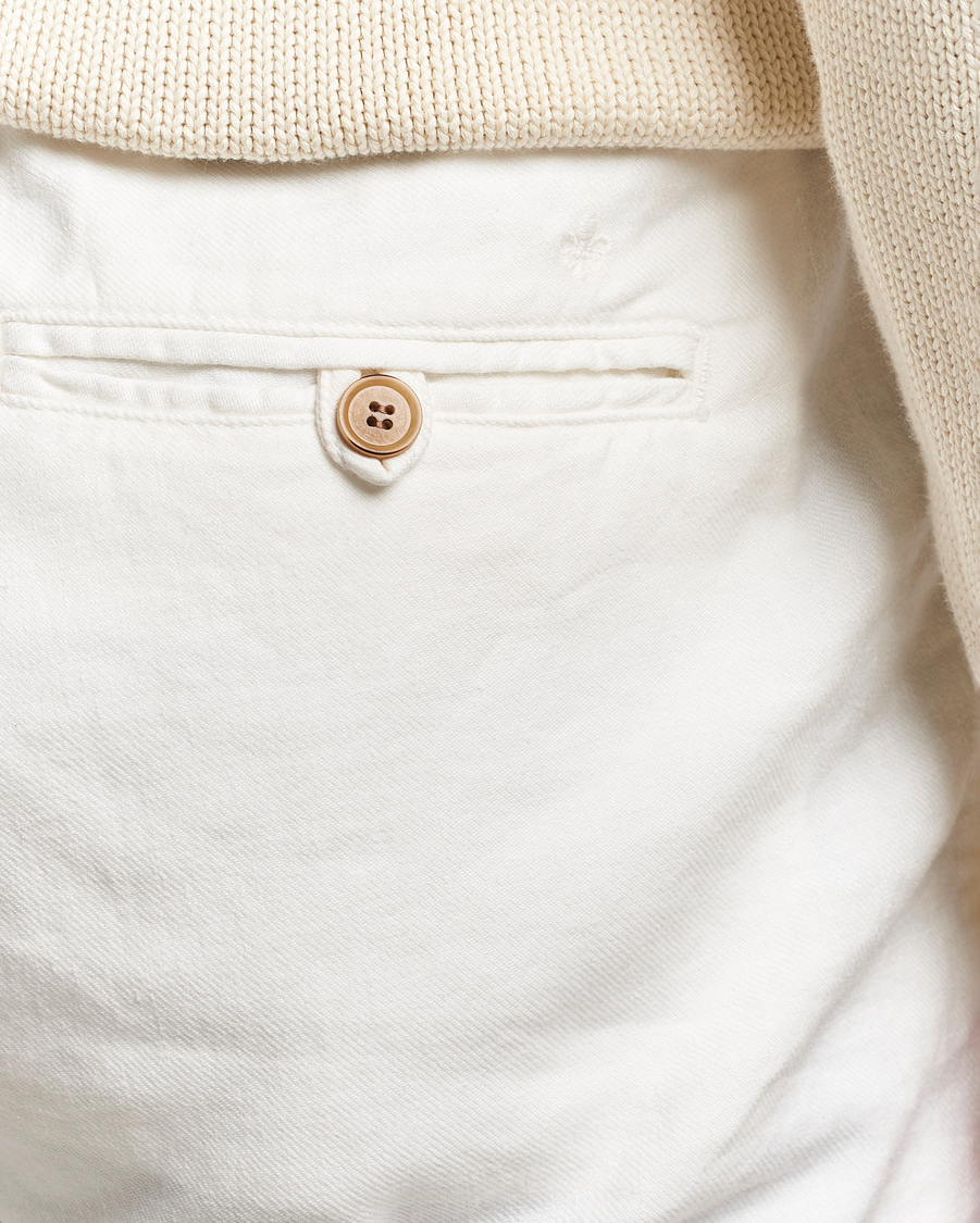 Heren | Broeken | Morris | Fenix Linen/Cotton Trousers Off White