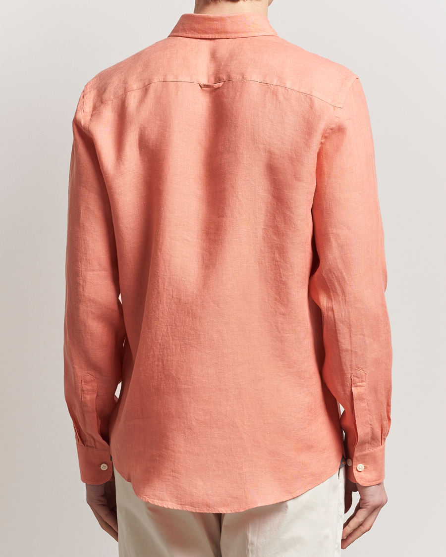 Heren | Overhemden | Morris | Douglas Linen Button Down Shirt Burnt Orange