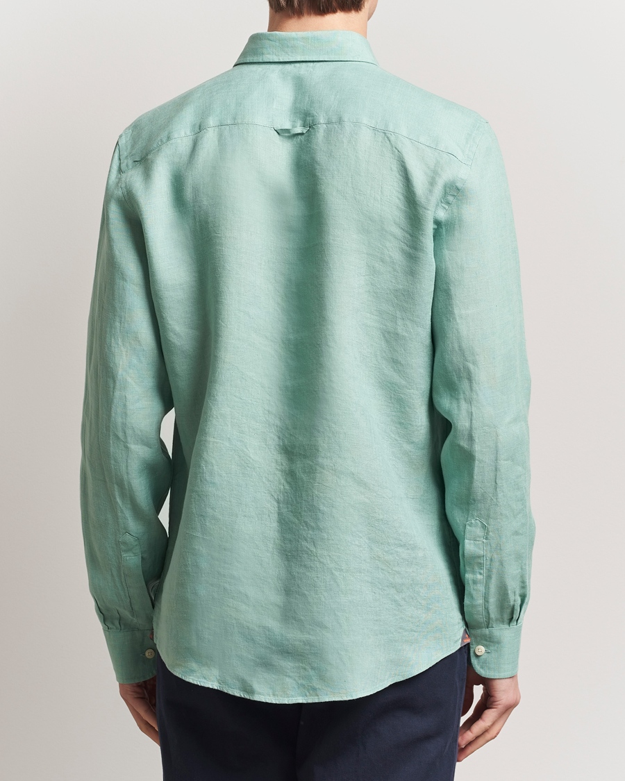 Heren | Overhemden | Morris | Douglas Linen Button Down Shirt Light Green