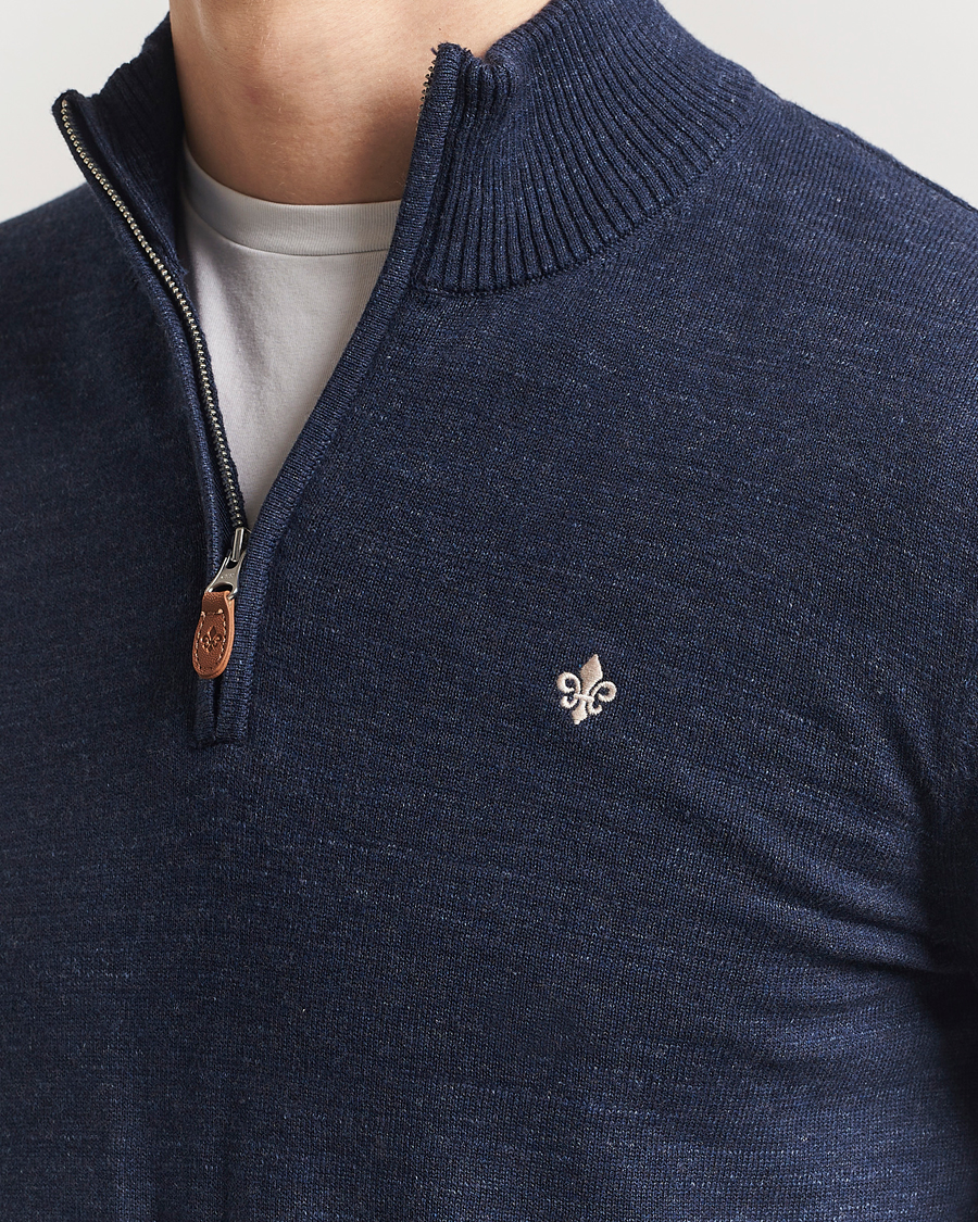 Heren | Truien | Morris | Randall Half Zip Dark Blue