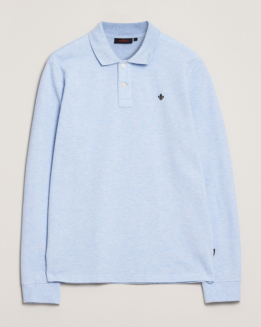 Heren | Truien | Morris | Camden Long Sleeve Pique Light Blue