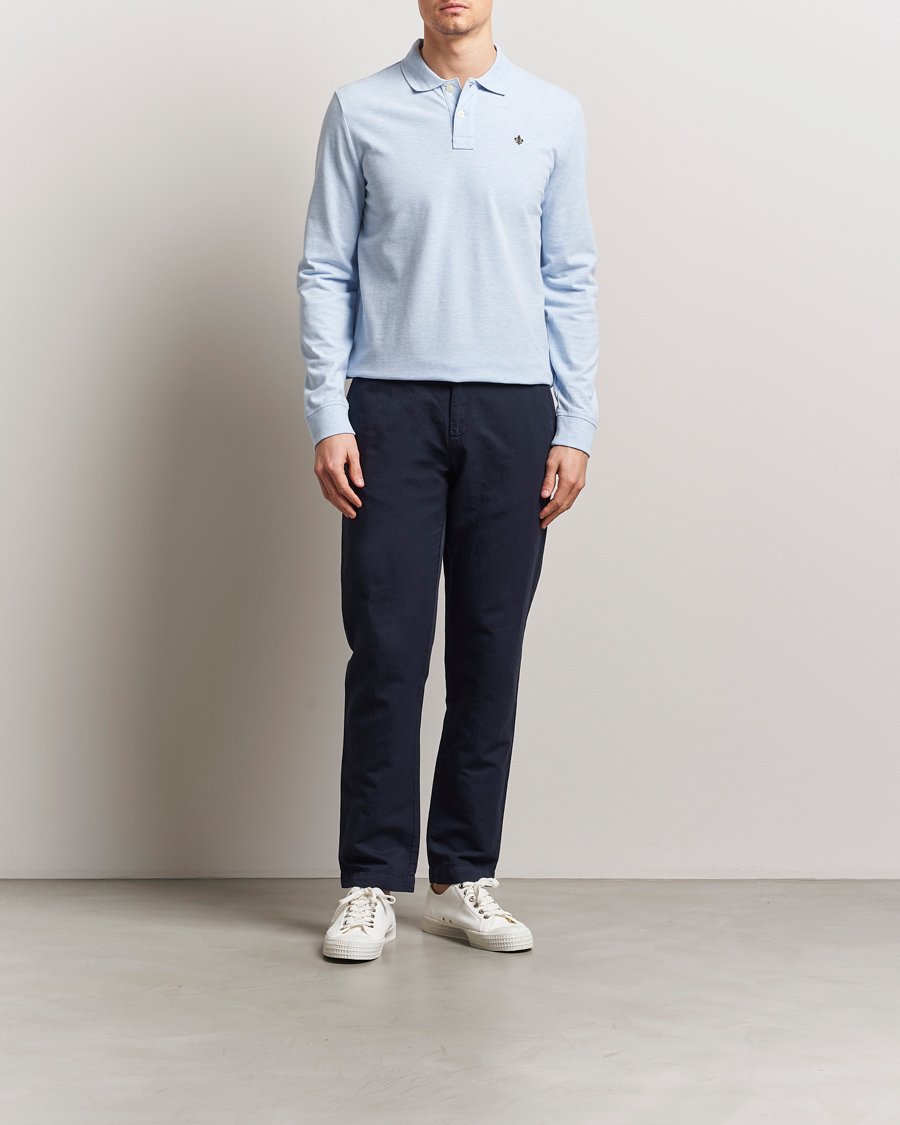 Heren | Truien | Morris | Camden Long Sleeve Pique Light Blue
