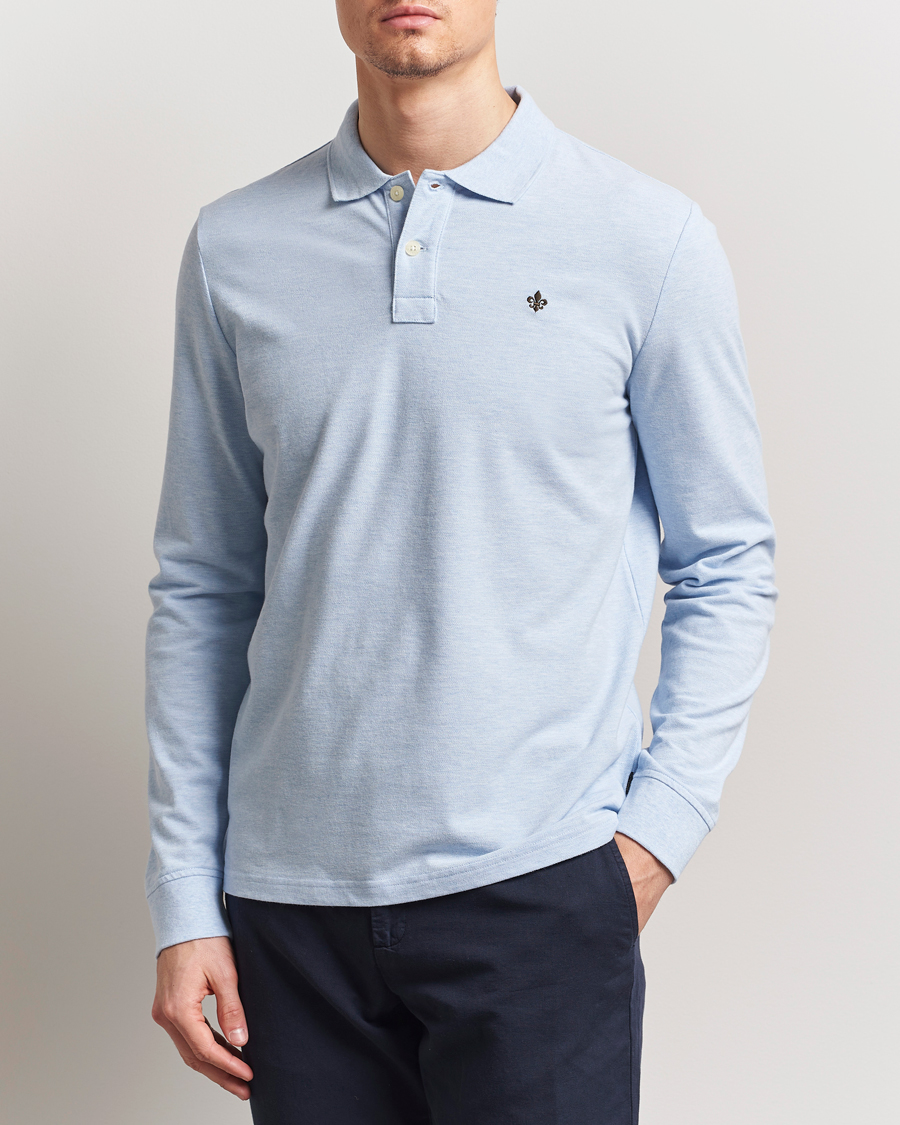 Heren | Truien | Morris | Camden Long Sleeve Pique Light Blue