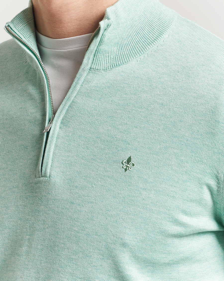 Heren | Truien | Morris | Riley Cotton Half Zip Light Green