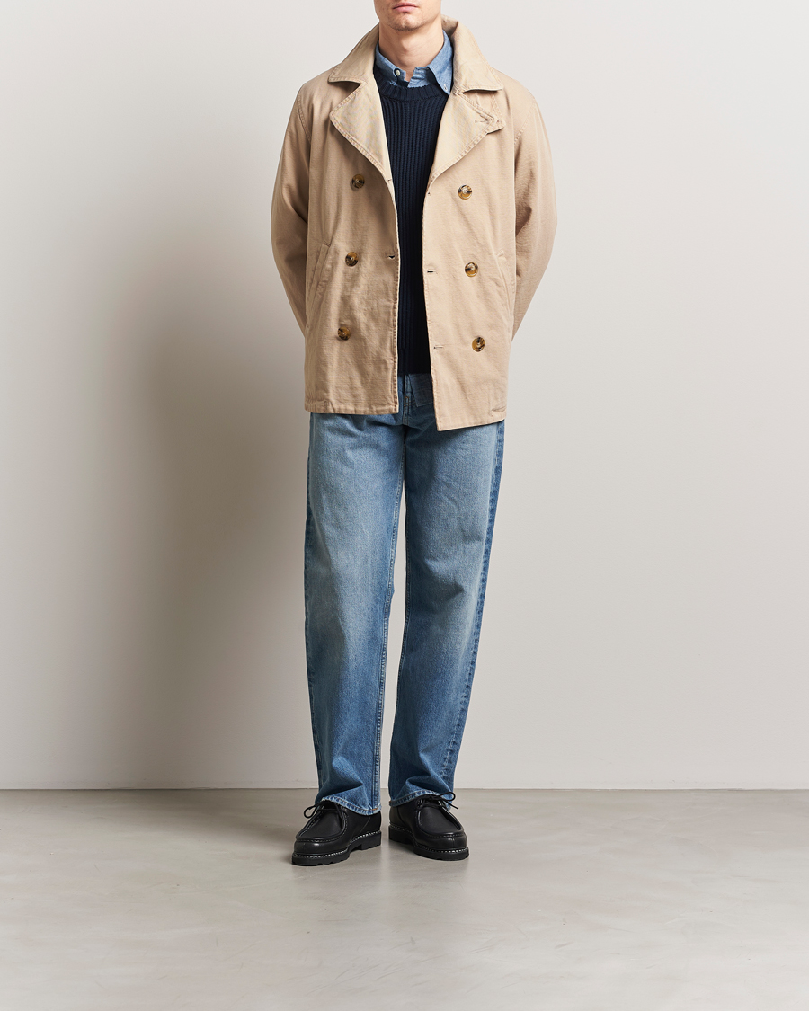 Heren | Jassen | Baracuta | Garment Dyed Canvas Peacoat British Khaki