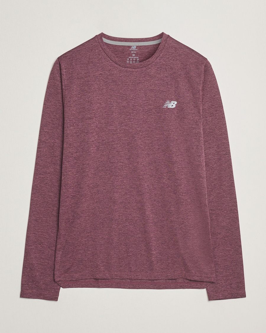 Heren | T-shirts | New Balance Running | Athletics Run Long Sleeve T-Shirt Faded Plum