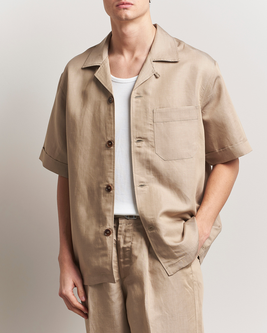 Heren | Overhemden | CDLP | Camp Collar Shirt Hazel Beige