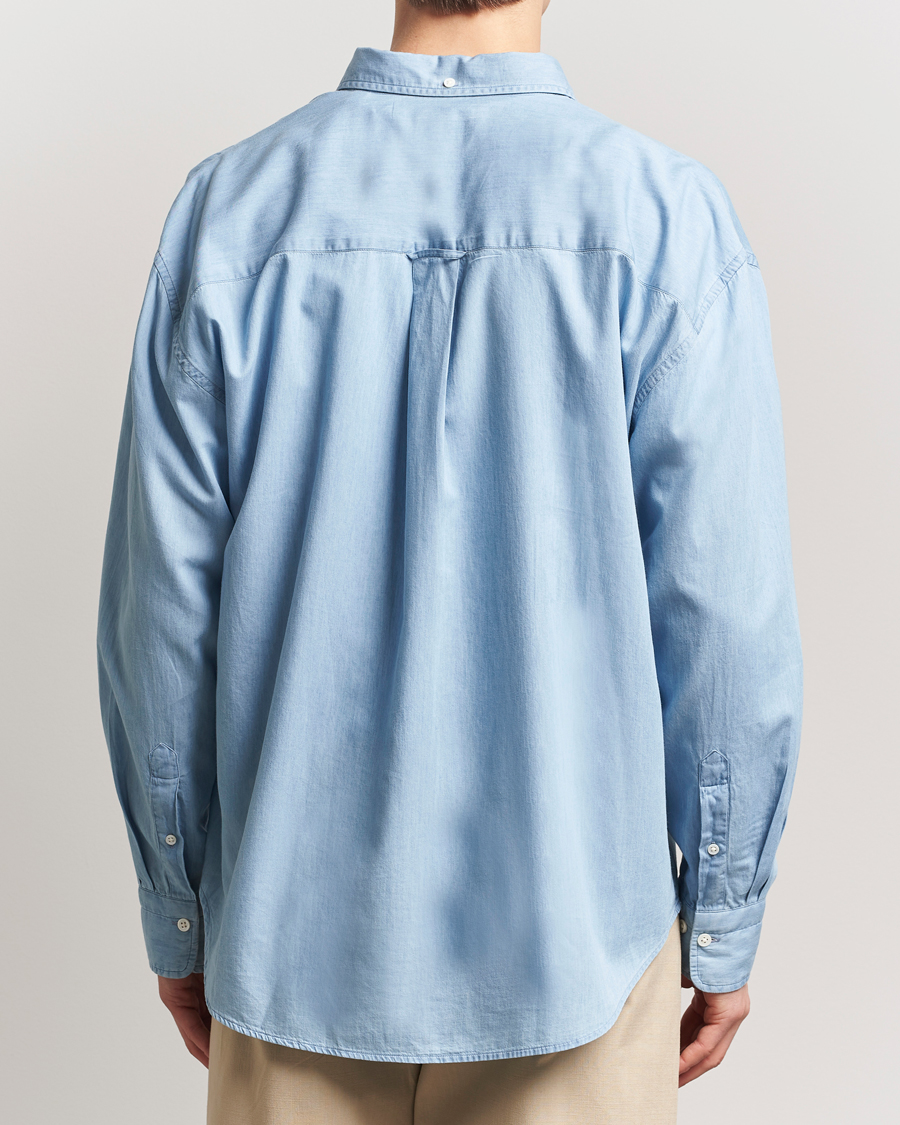 Heren | Overhemden | GANT 240 Mulberry Street | Oversized Lux Indigo Shirt Light Blue