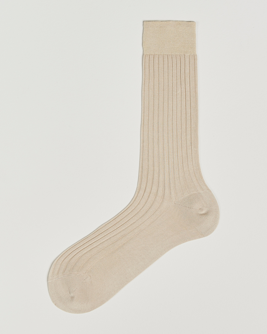 Heren | Ondergoed | Bresciani | Cotton Ribbed Short Socks Light Beige