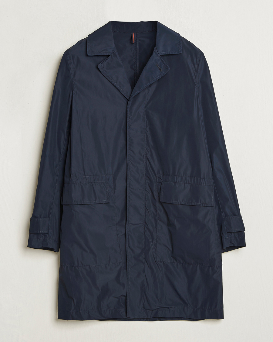 Heren | Jassen | Incotex | Technical Nylon Coat Navy