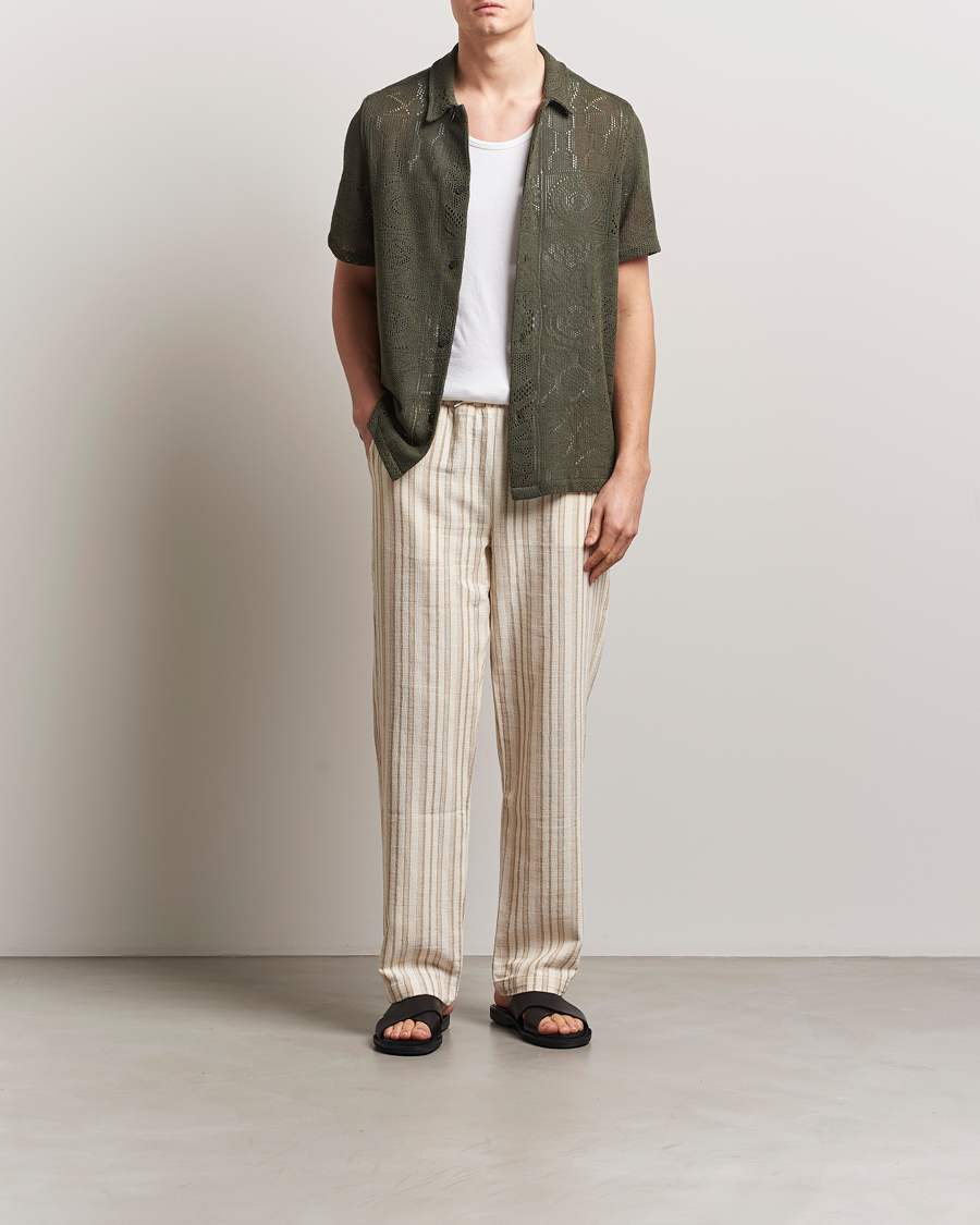 Heren | Overhemden | LES DEUX | Hector Lace Short Sleeve Shirt Green