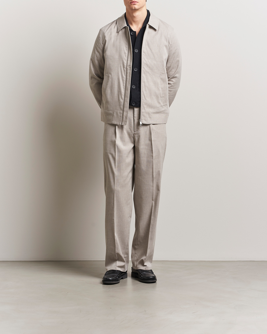 Heren | Broeken | LES DEUX | Reece Pleated Slub Suit Pants Light Sand
