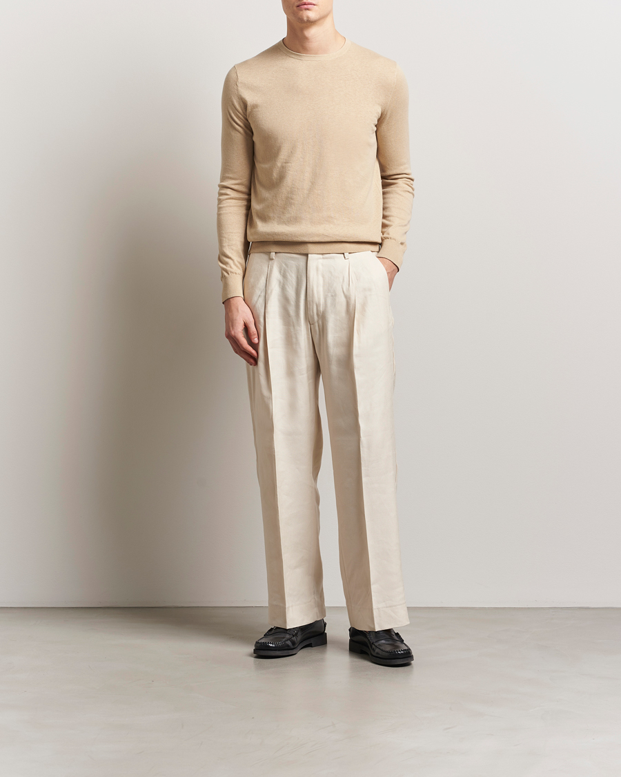 Heren | Truien | Tiger of Sweden | Connor Linen/Cotton Sweater Practical Beige