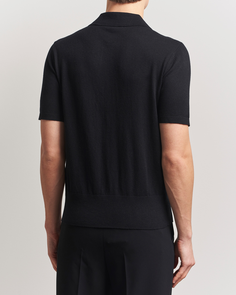 Heren | Overhemden | Tiger of Sweden | Araawen Knitted Short Sleeve Shirt Black