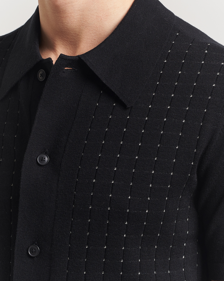 Heren | Overhemden | Tiger of Sweden | Araawen Knitted Short Sleeve Shirt Black