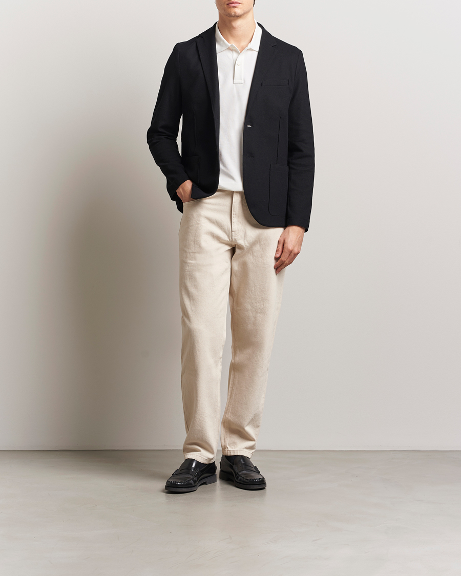 Heren | Blazers | Harris Wharf London | Loro Piana Honey Comb Blazer Black