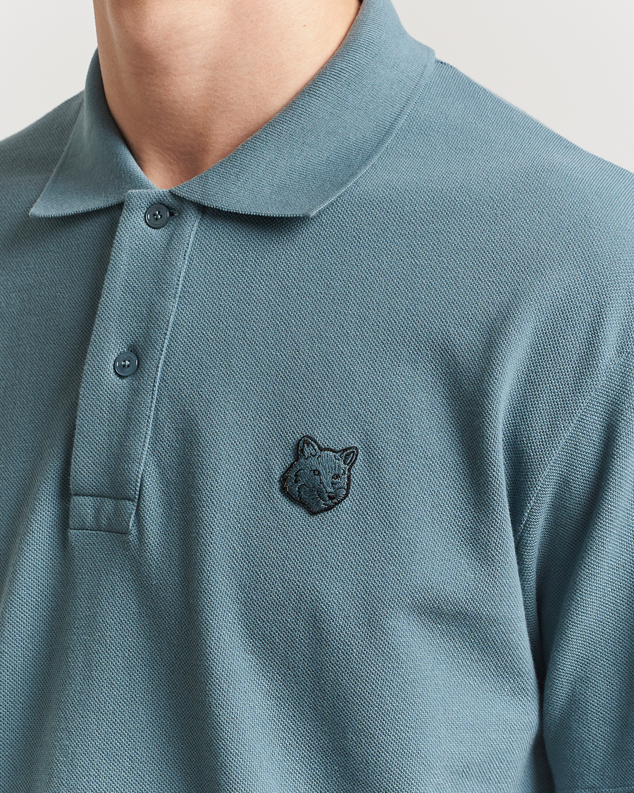 Heren | Polo's | Maison Kitsuné | Tonal Fox Head Polo Seine Blue