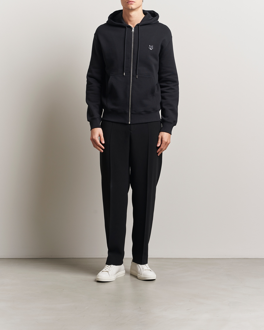 Heren | Truien | Maison Kitsuné | Tonal Fox Head Full Zip Hoodie Black