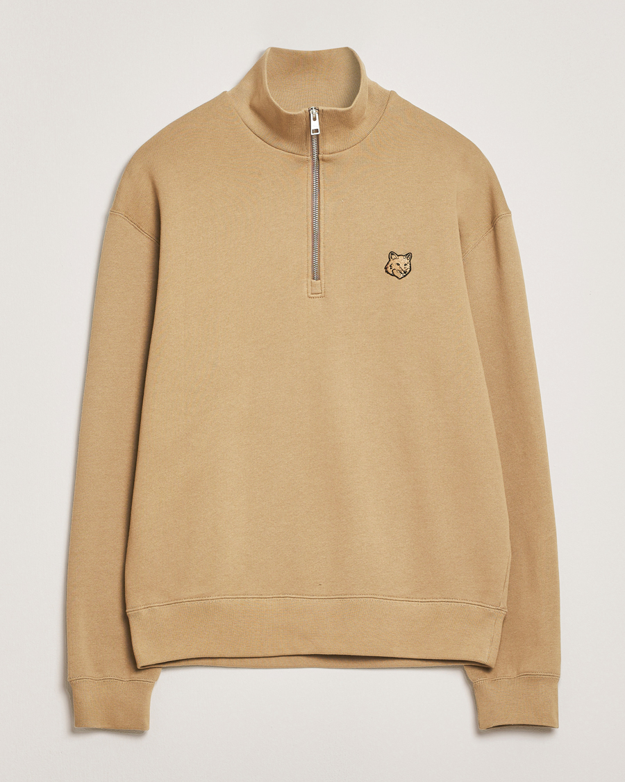 Heren | Truien | Maison Kitsuné | Tonal Fox Head Half Zip Sweatshirt Cardamon