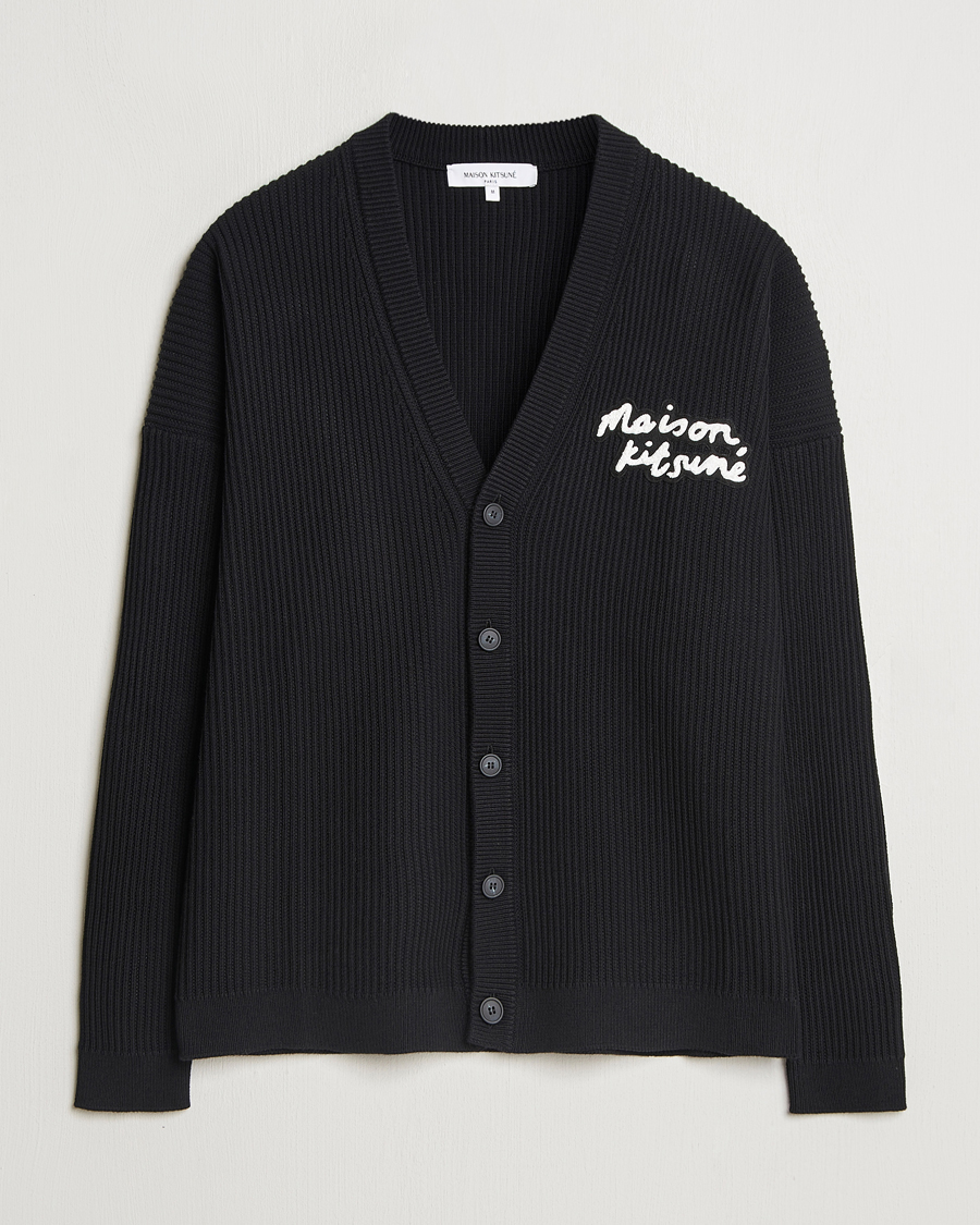 Heren | Truien | Maison Kitsuné | Handwriting Rib Knitted Cardigan Black