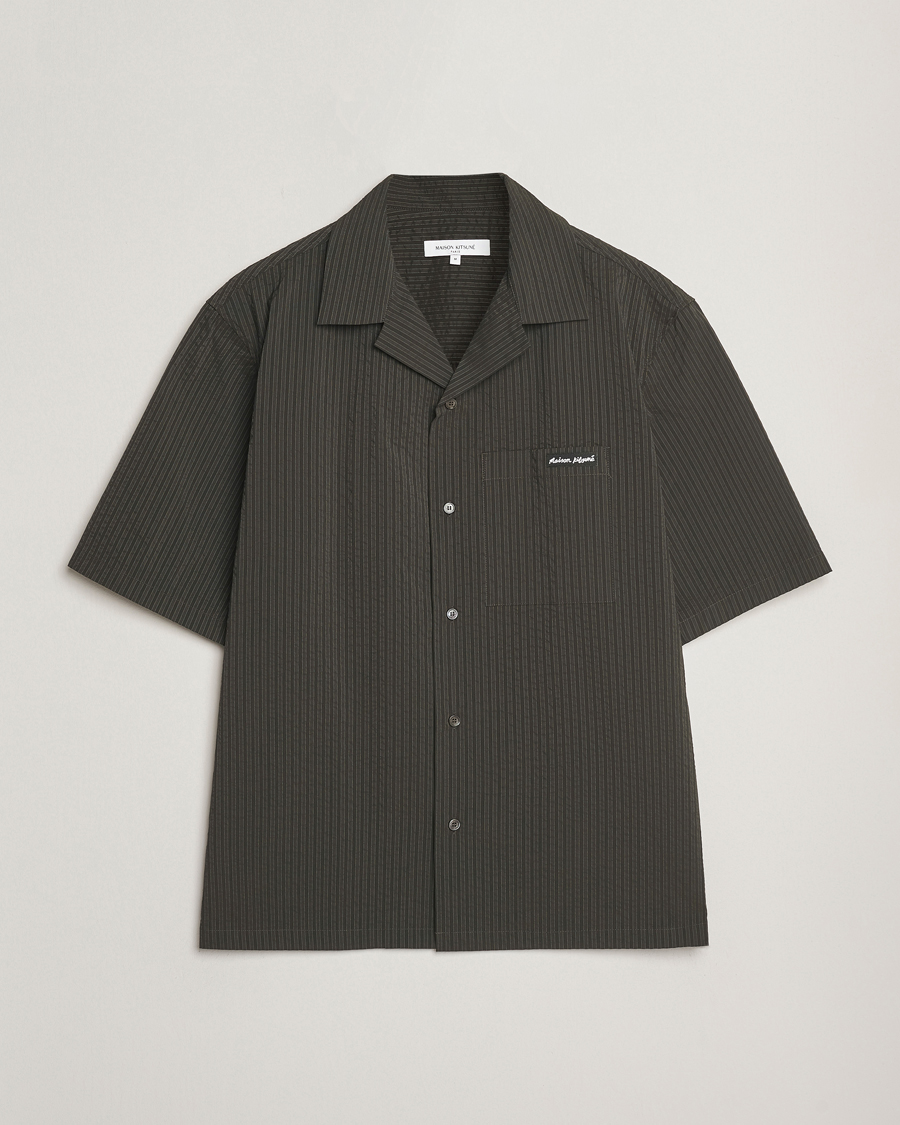 Heren | Overhemden | Maison Kitsuné | Resort Seersucker Short Sleeve Shirt Ranger Green