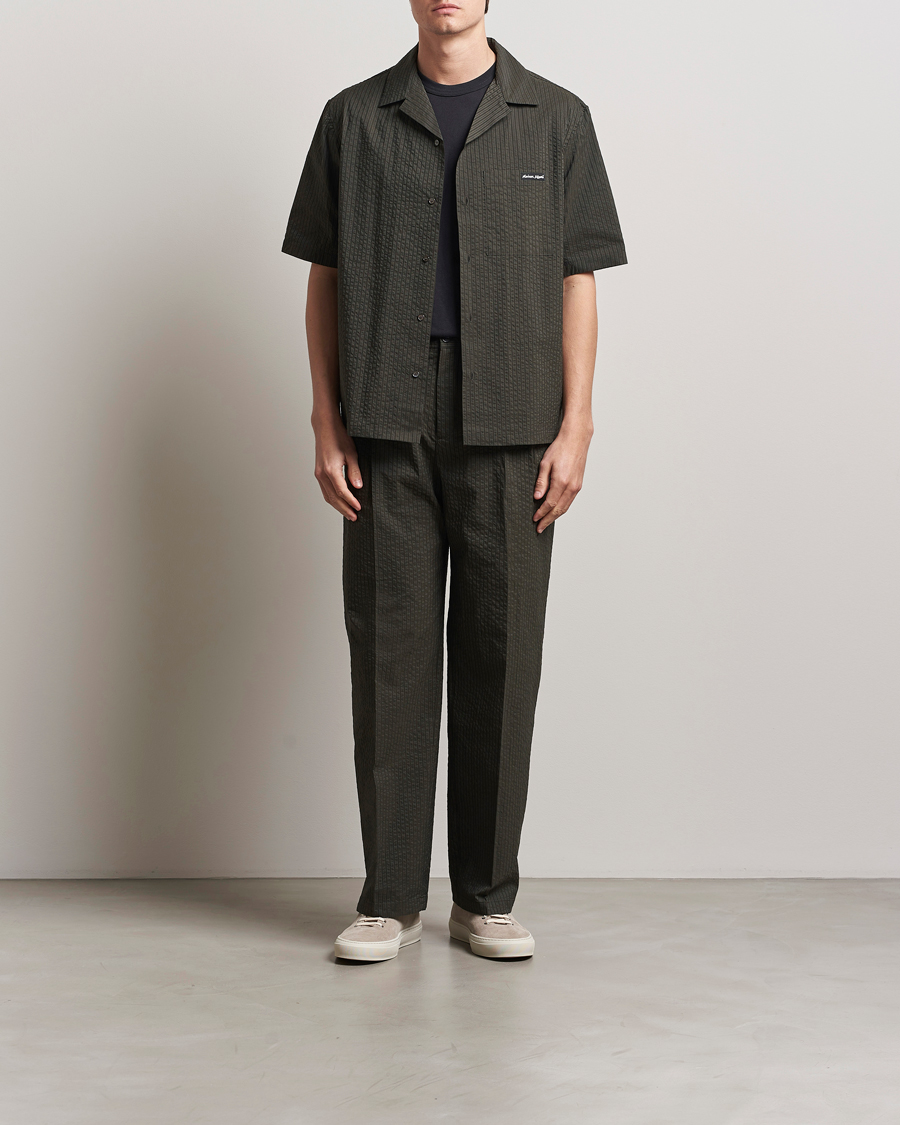 Heren | Overhemden | Maison Kitsuné | Resort Seersucker Short Sleeve Shirt Ranger Green