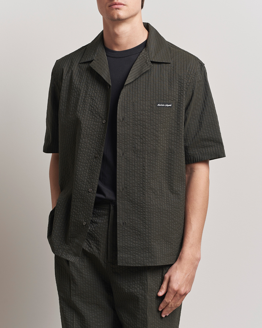 Heren | Overhemden | Maison Kitsuné | Resort Seersucker Short Sleeve Shirt Ranger Green