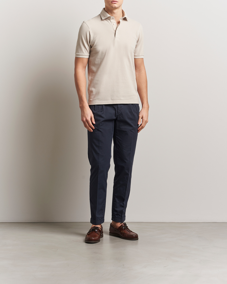 Heren | Polo's | Gran Sasso | Washed Polo Beige Melange