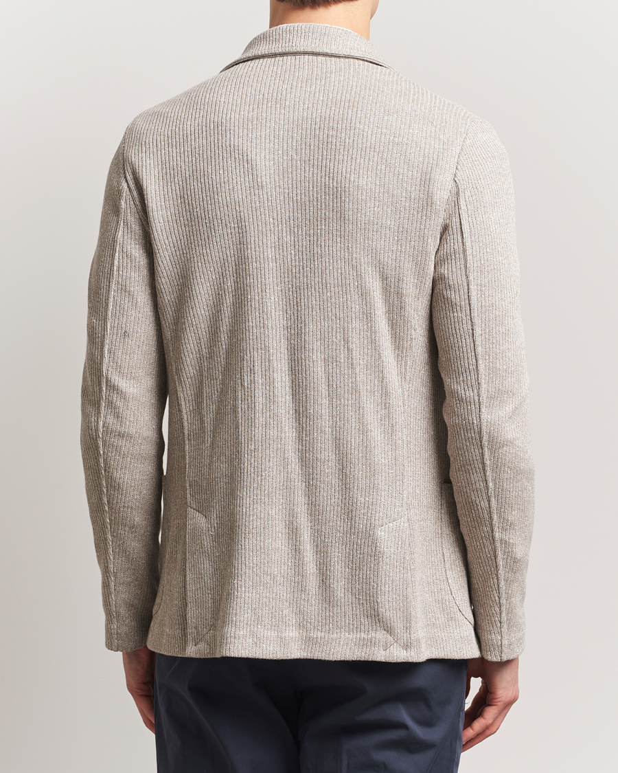 Heren | Blazers | Gran Sasso | Linen/Cotton Knitted Blazer Beige Melange