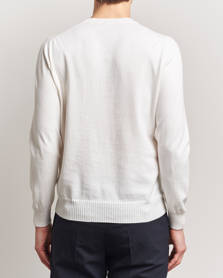 Heren | Truien | Gran Sasso | Cotton/Cashmere Knitted Crew Neck Sweater Cream Melange
