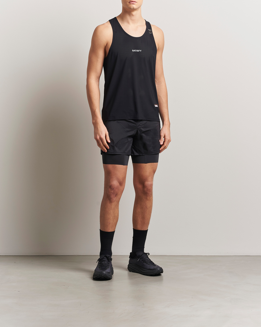 Heren | T-shirts | Satisfy | Space-O Singlet Black