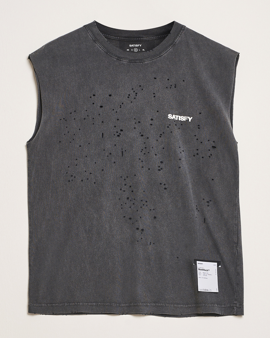 Heren | T-shirts | Satisfy | MothTech Muscle Tee Aged Black