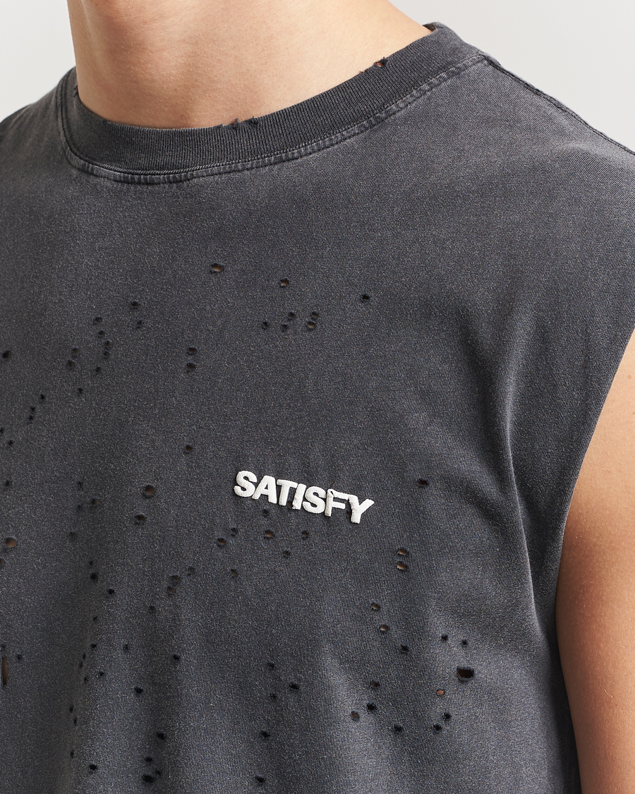 Heren | T-shirts | Satisfy | MothTech Muscle Tee Aged Black