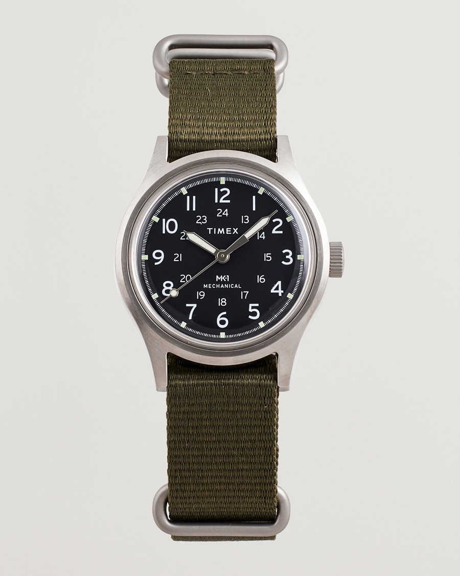 Heren | Timex MK1 Hand Wind 36mm Green Black Dial | Timex | MK1 Hand Wind 36mm Green Black Dial