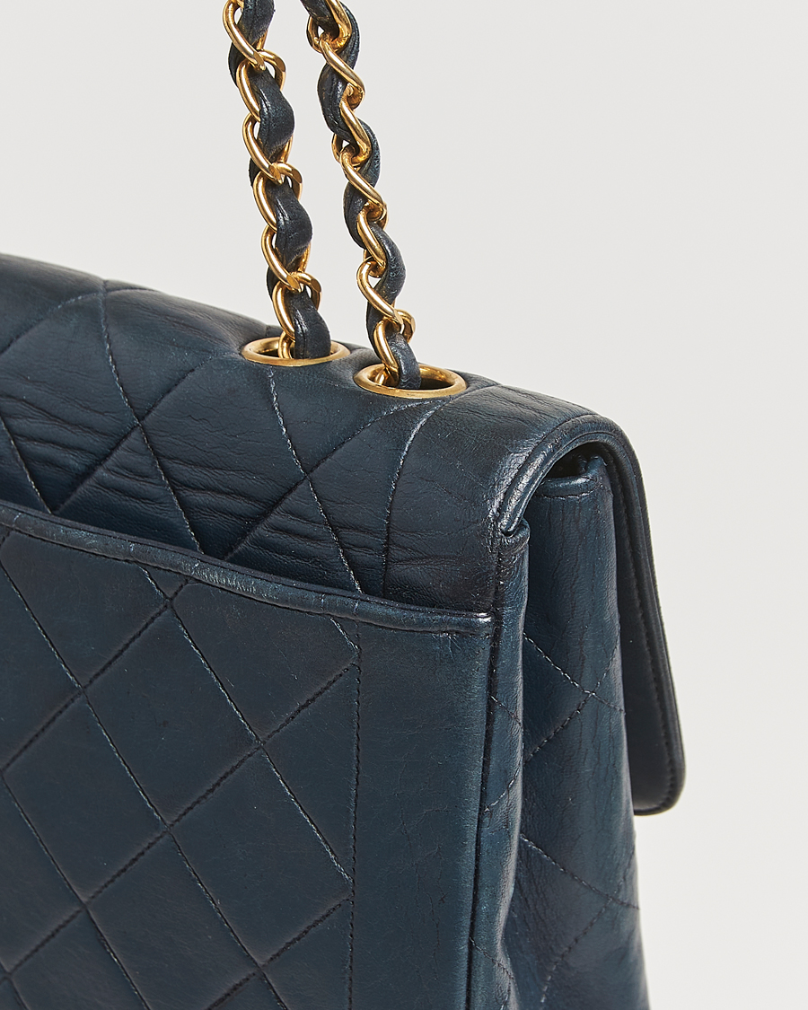 Heren | Pre-Owned & Vintage Bags | Chanel Pre-Owned | Classic Medium Single Flap Bag Lambskin Navy