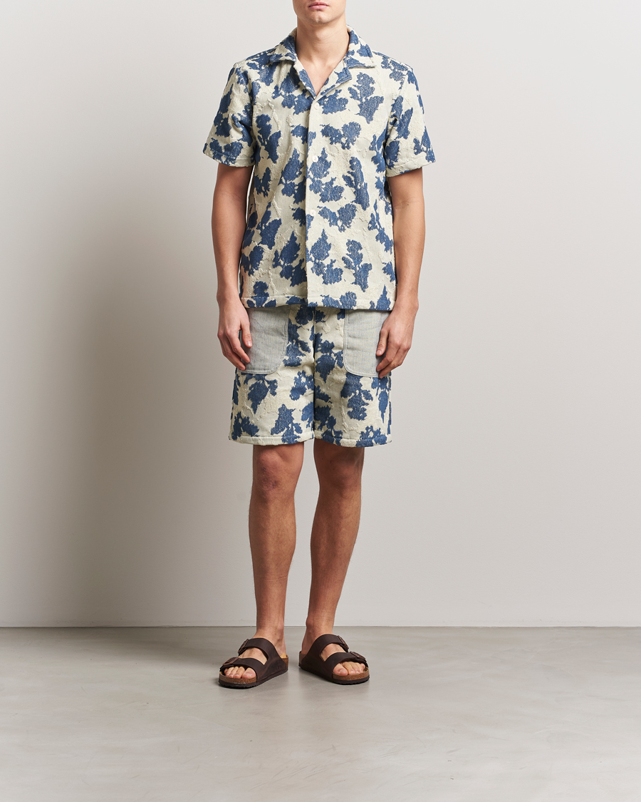 Heren | Overhemden | OAS | Short Sleeve Cuba Terry Shirt Sail Contrast