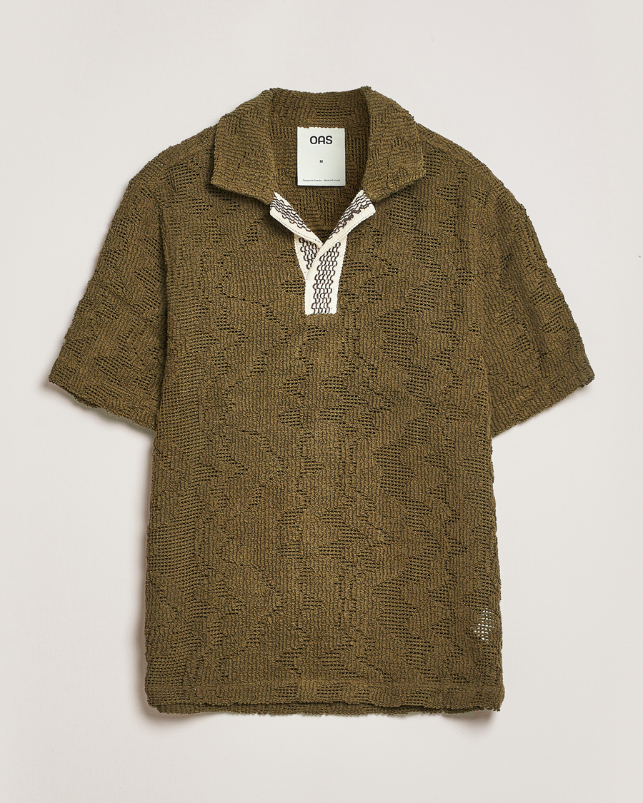 Heren | Overhemden | OAS | Cuba Crochet Shirt Pine Verve