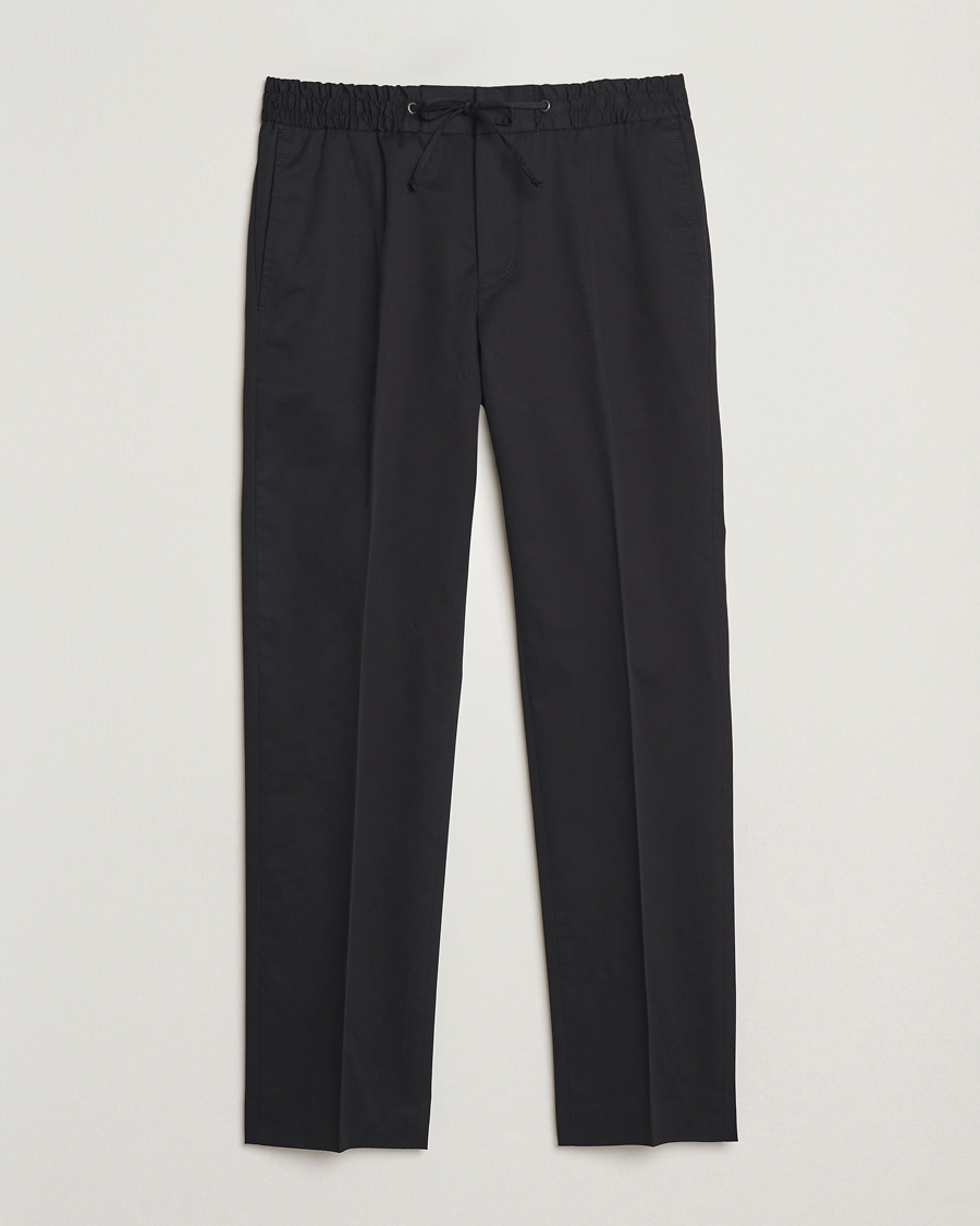 Heren | Broeken | Tiger of Sweden | Tannen Cotton Drawstring Trousers Black