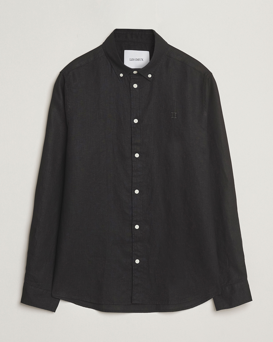 Heren | Overhemden | LES DEUX | Konrad Linen Shirt Black