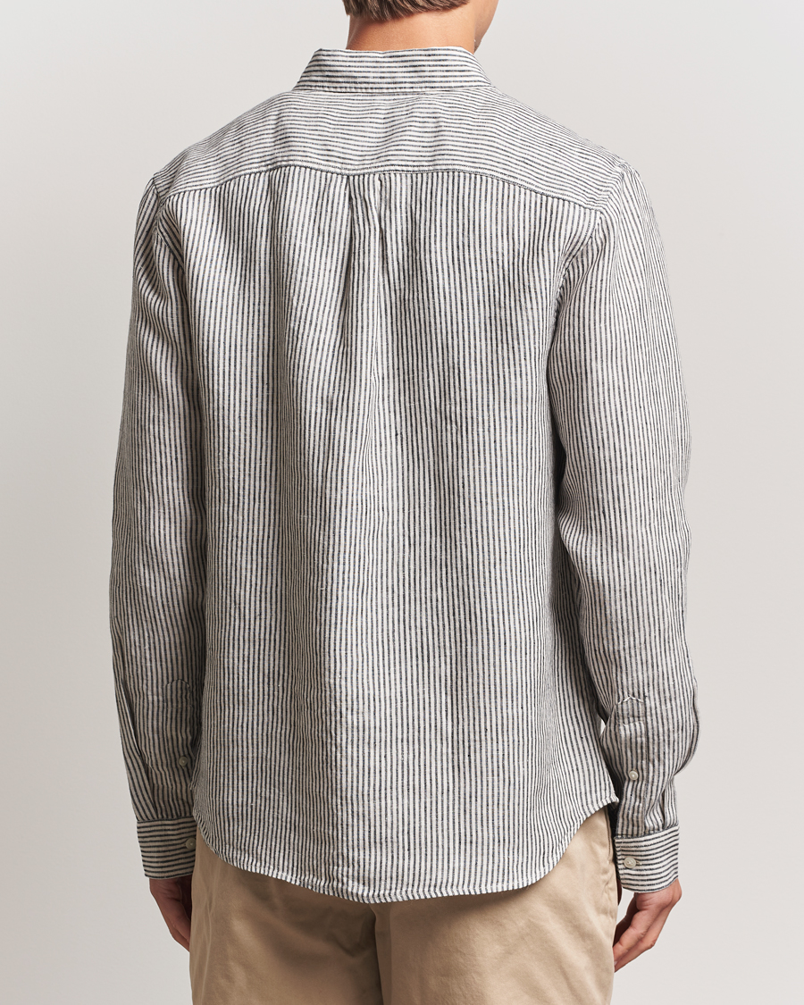 Heren | Overhemden | LES DEUX | Konrad Striped Linen Shirt Black