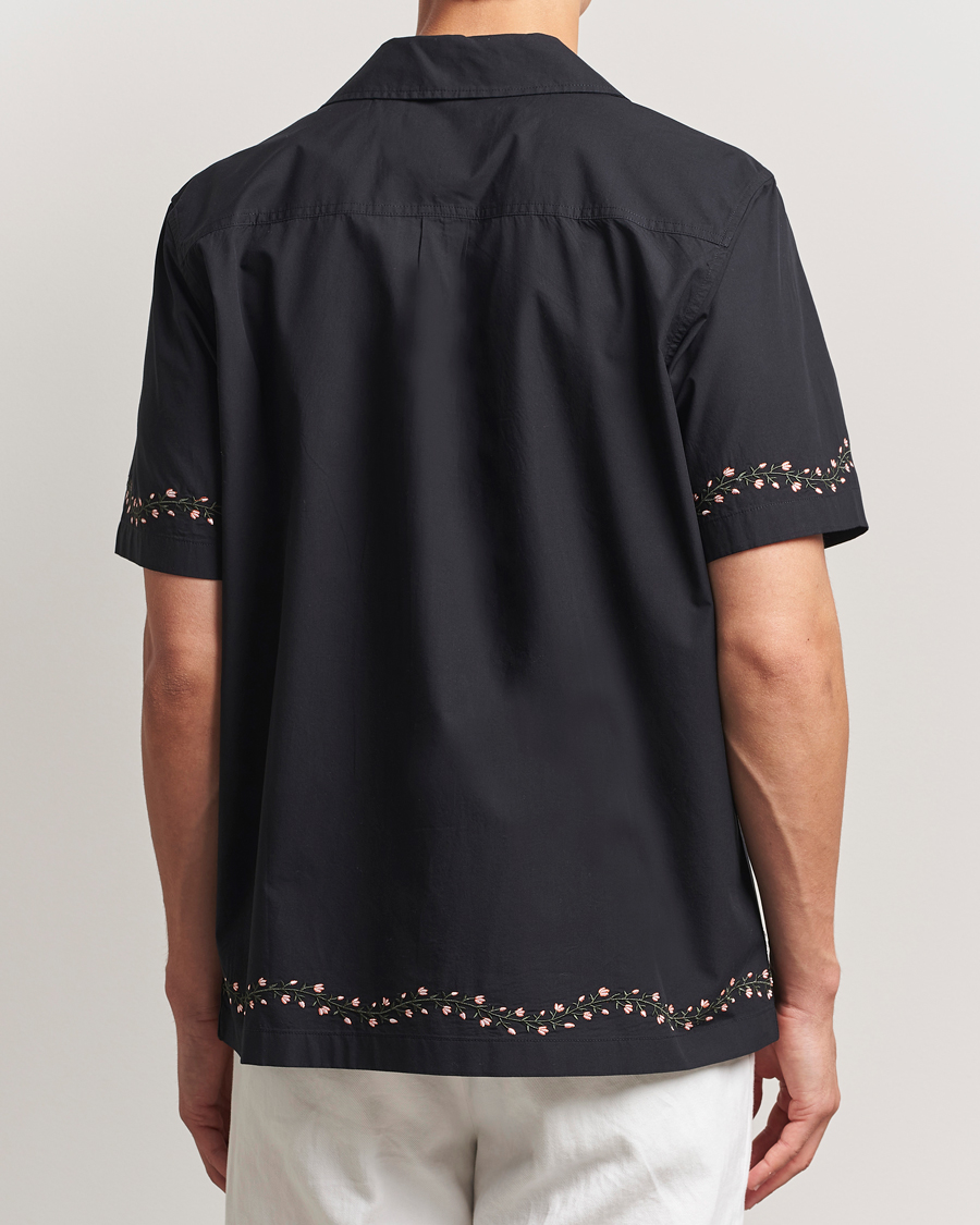 Heren | Overhemden | LES DEUX | Lesley Embroidery Short Sleeve Shirt Black