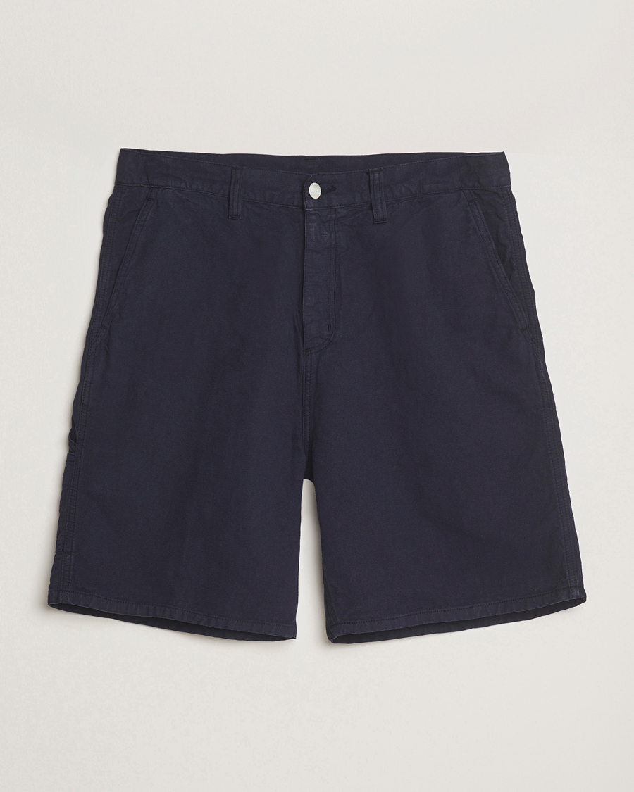 Heren | Korte broek | Carhartt WIP | Walter Single Knee Cotton/Linen Short Dark Navy