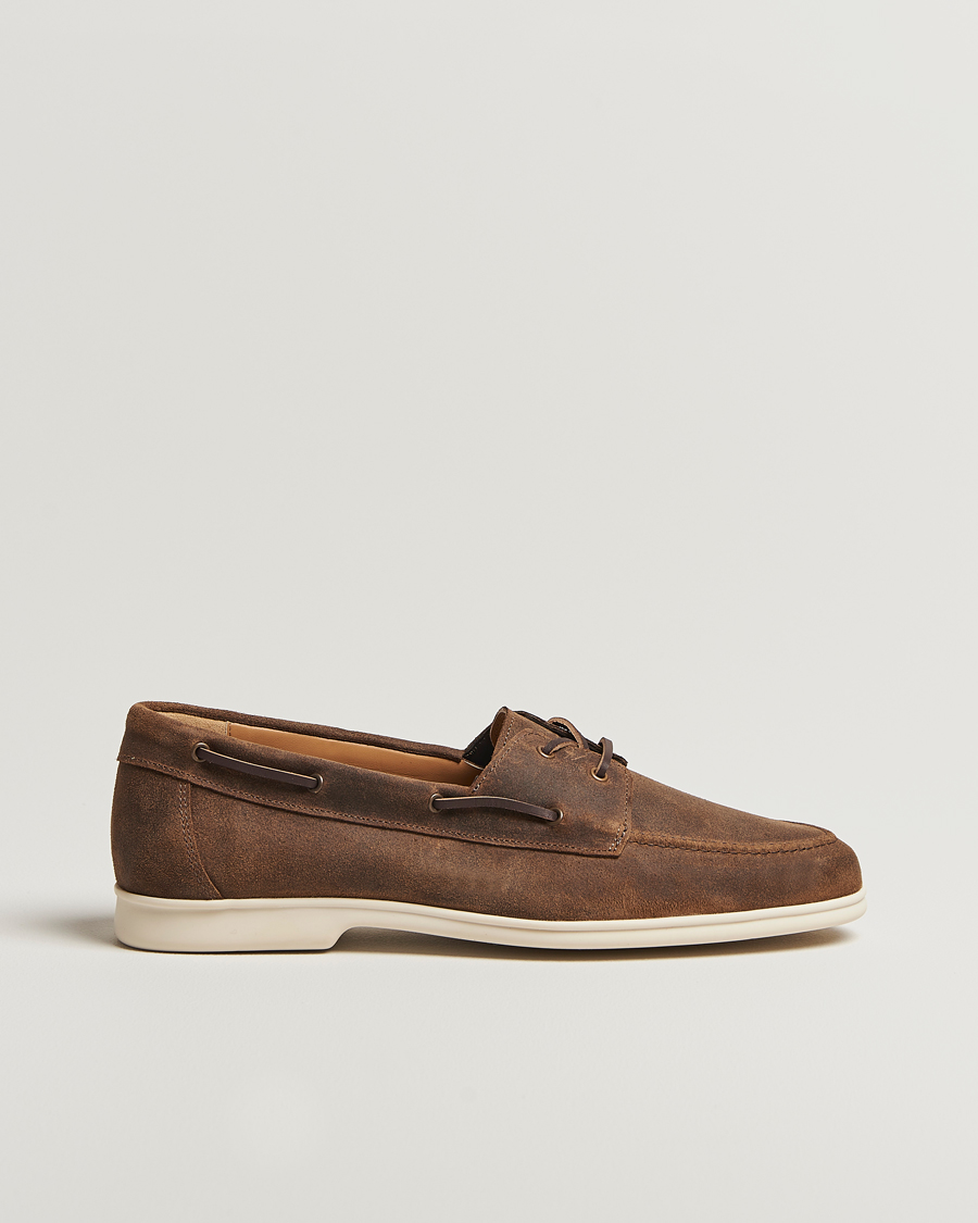 Heren | Bootschoenen | Myrqvist | Sandhamn Boat Shoe Waxed Chestnut Suede