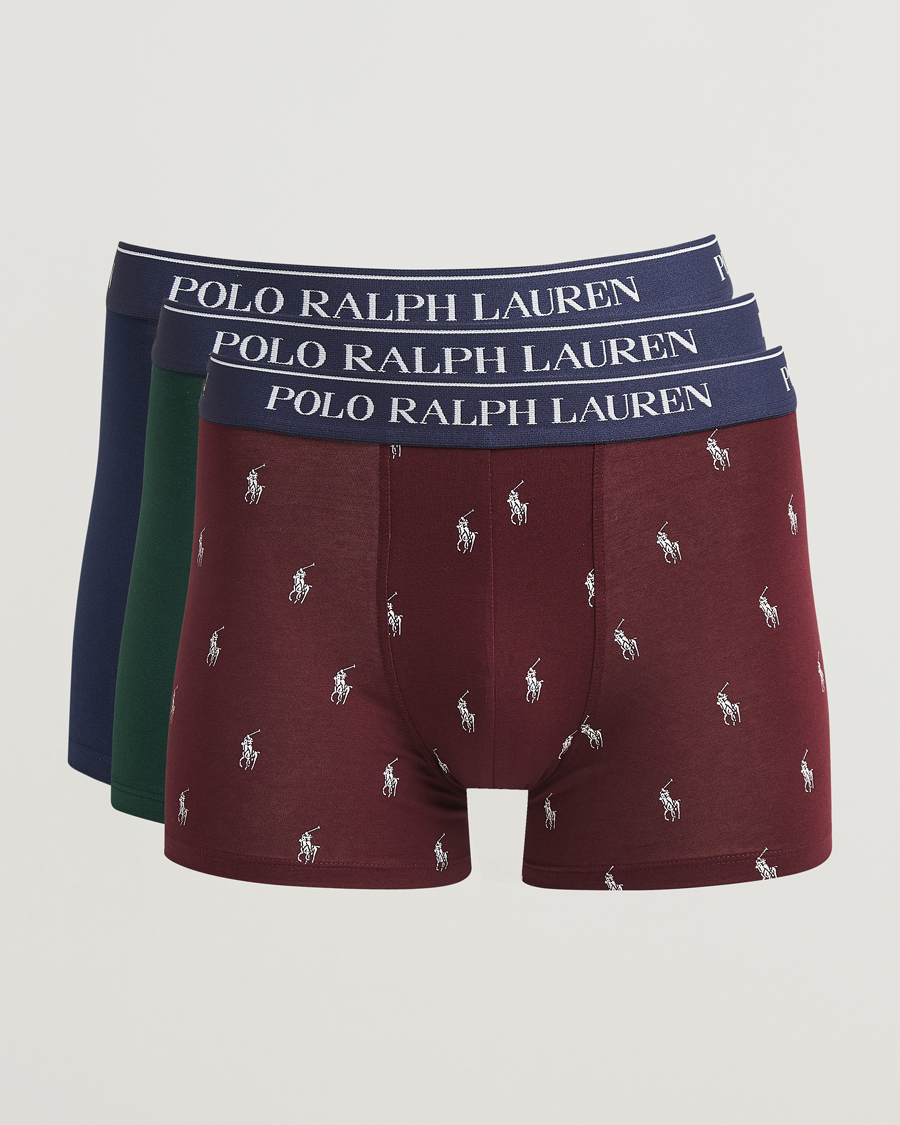 Heren | Ondergoed | Polo Ralph Lauren | 3-Pack Trunk Navy/Green/Harvard Wine