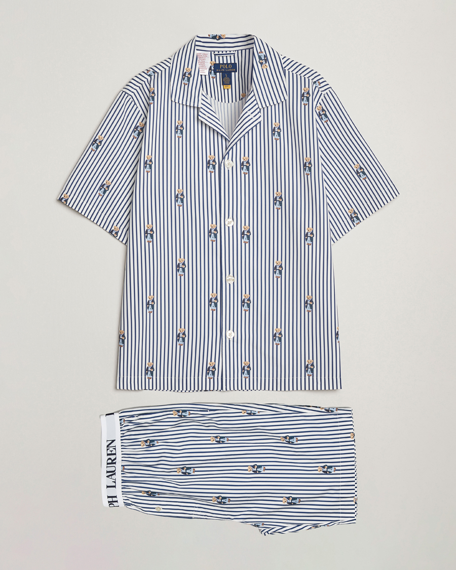 Heren | Pyjama's en gewaden | Polo Ralph Lauren | Cotton Short Sleeve Pyjama Set Stripe/Bear