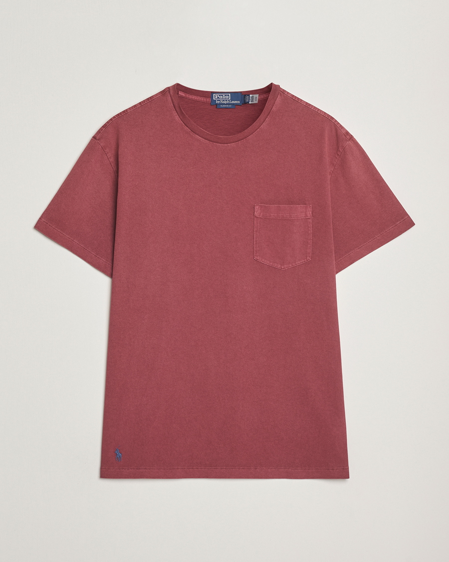 Heren | T-shirts | Polo Ralph Lauren | Washed Classic Fit Pocket Tee Red Wine